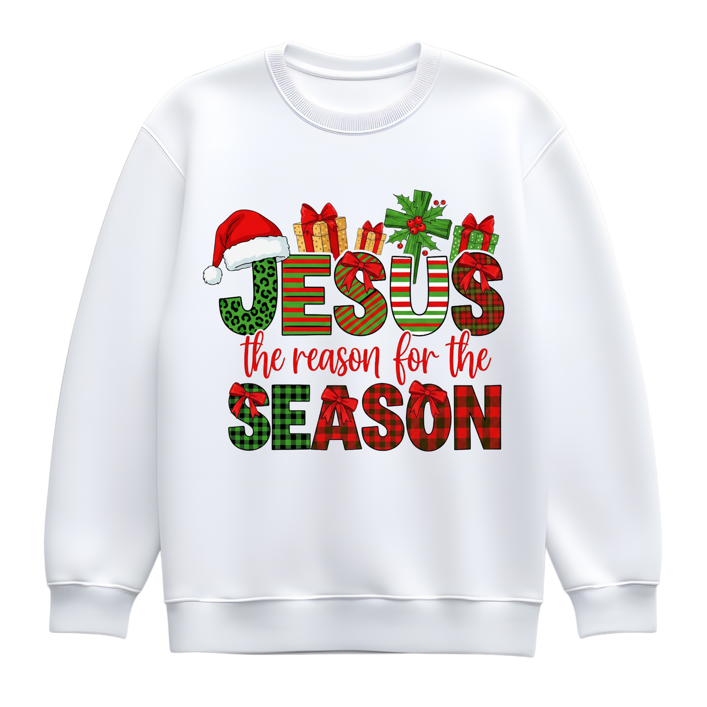 Jesus The Reason for the Season Christmas Sweatshirt – Christian Festive Jumper