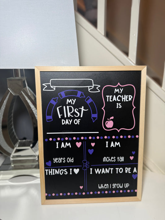 Reusable First Day of School Chalkboard Sign – Kids Photo Prop & Back to School Keepsake