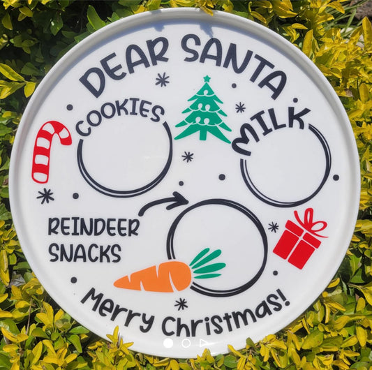 Personalised Christmas Santa Cookie Plate – Custom Festive Gift