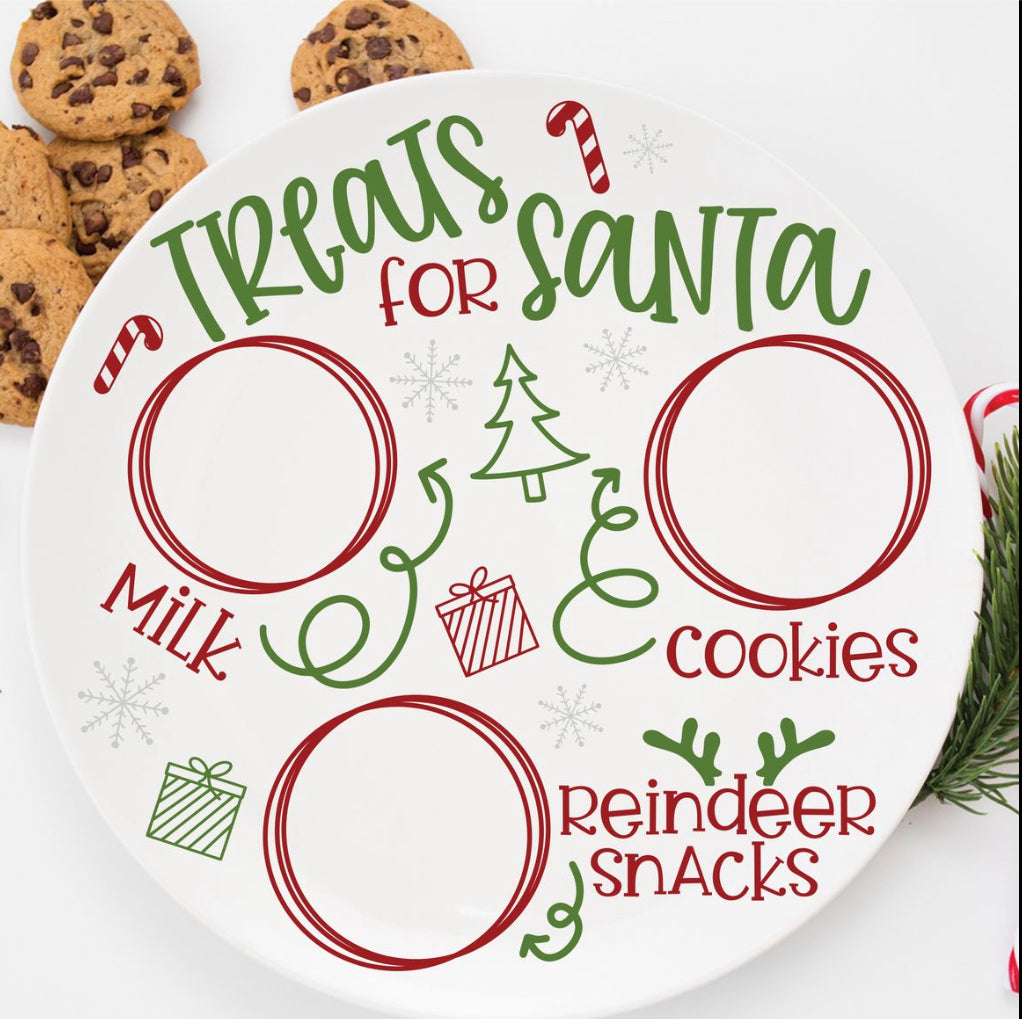 Personalised Christmas Santa Cookie Plate – Custom Festive Gift