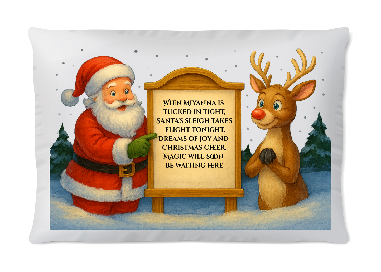 Personalised Santa Stop Here Pillowcase