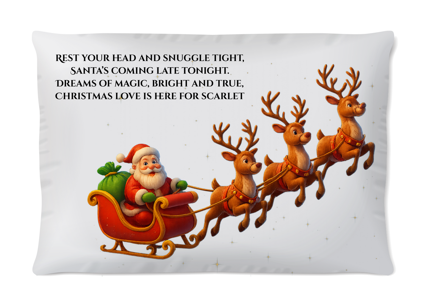 Personalised Santa Stop Here Pillowcase