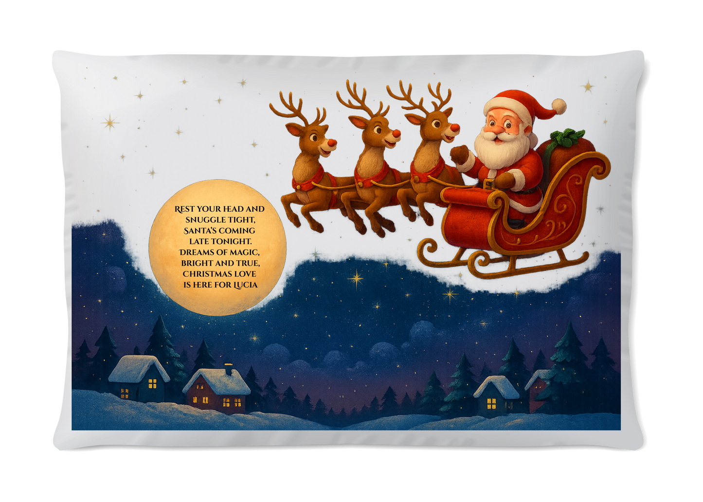 Personalised Santa Stop Here Pillowcase