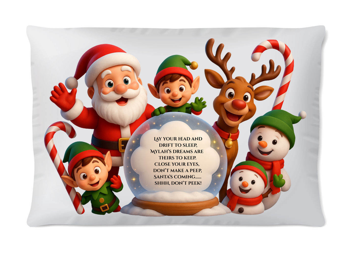 Personalised Santa Stop Here Pillowcase