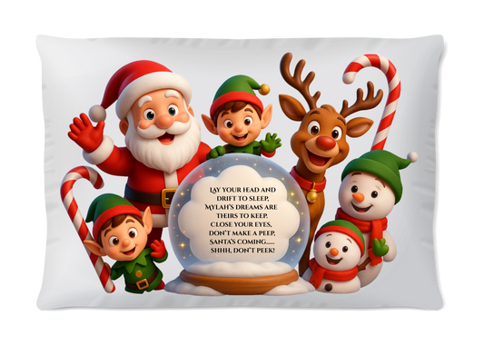 Personalised Santa Stop Here Pillowcase
