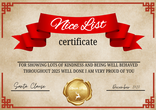 Santa’s Nice List Certificate – Vintage Christmas Design (Printable Blank)