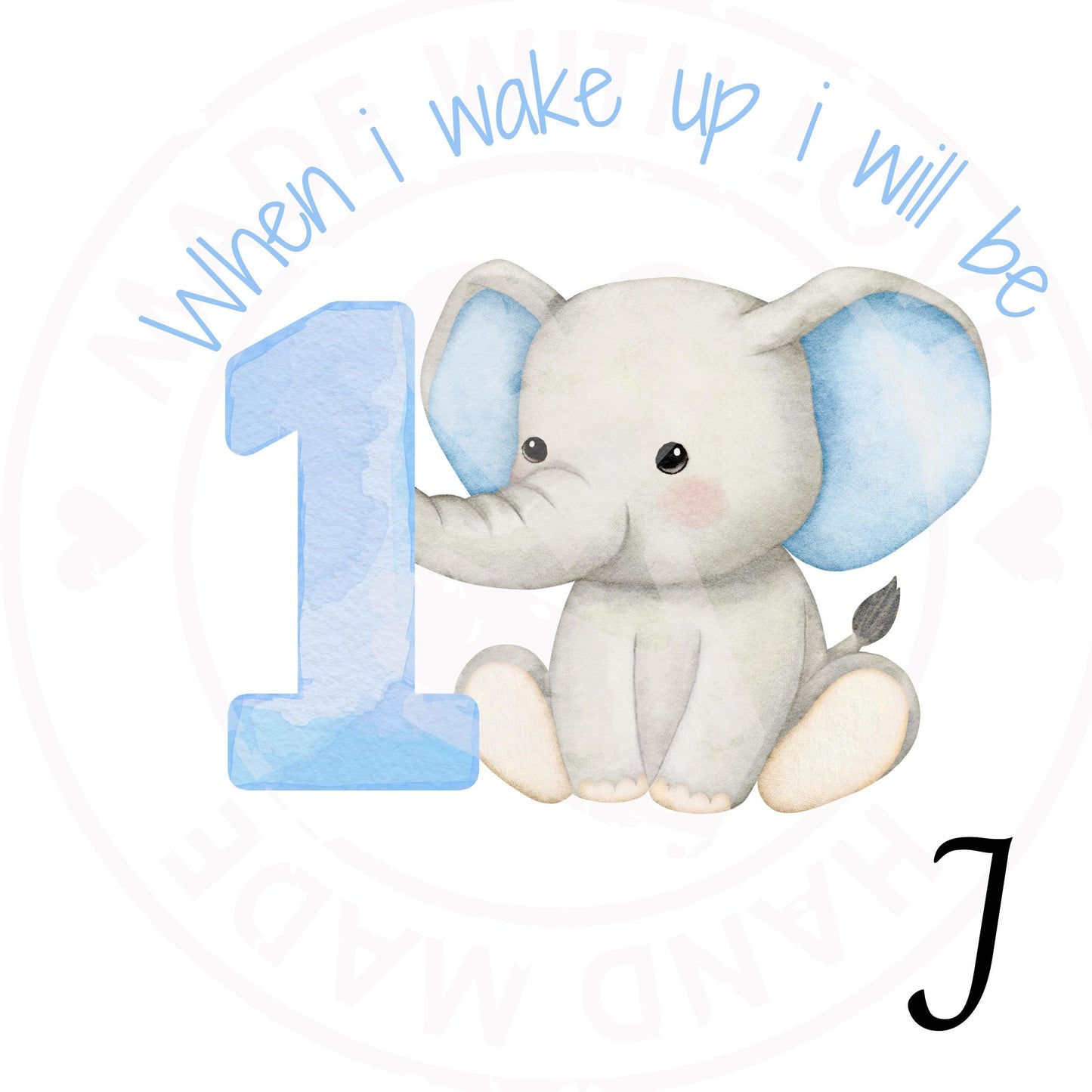 Personalized 1st Birthday DTF Iron-On Transfer: Teddy & Elephant Design