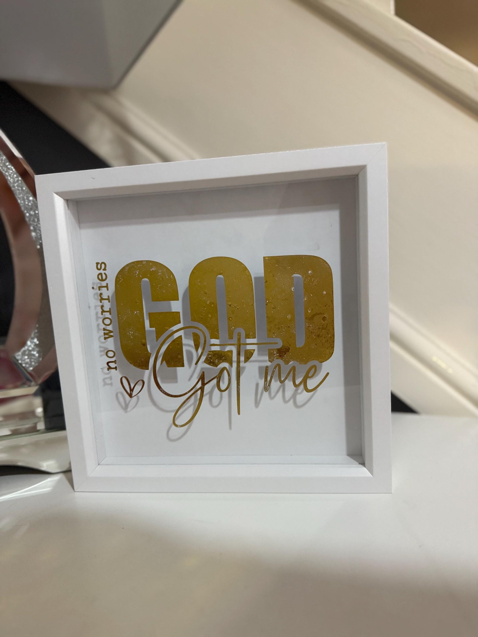 Gold Scripture Shadow Box Frame: Christian Inspirational Home Decor