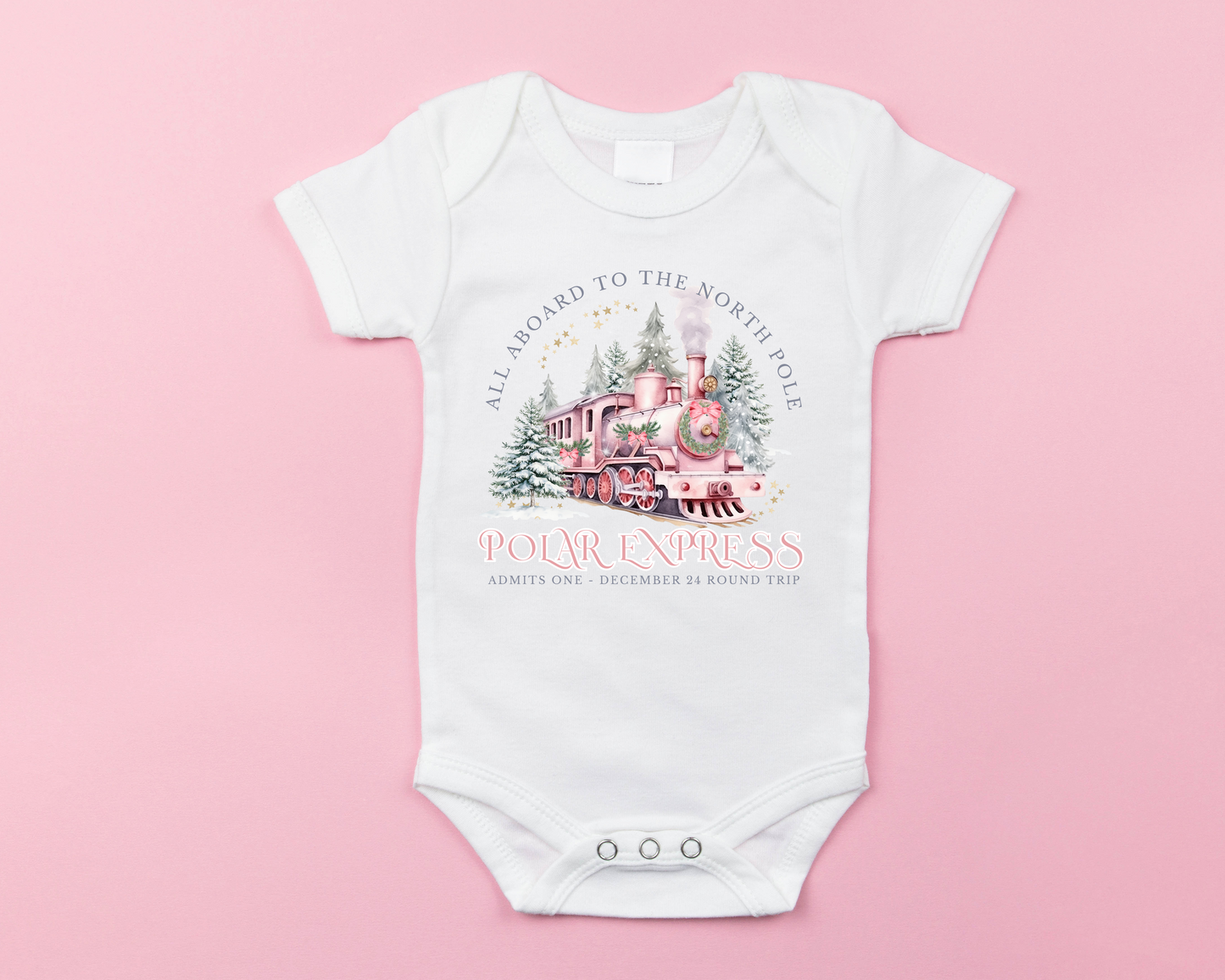 Polar Express Baby Onesie – Christmas North Pole Train