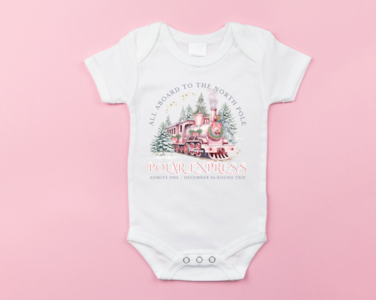 Polar Express Baby Onesie – Christmas North Pole Train