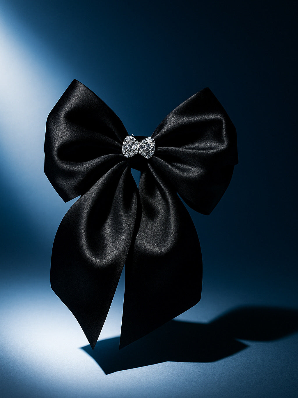 Sienna Bow – Luxury Black Satin Statement Hair Bow
