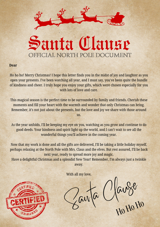 Personalised Santa Letter – Printable Christmas Letter from Santa