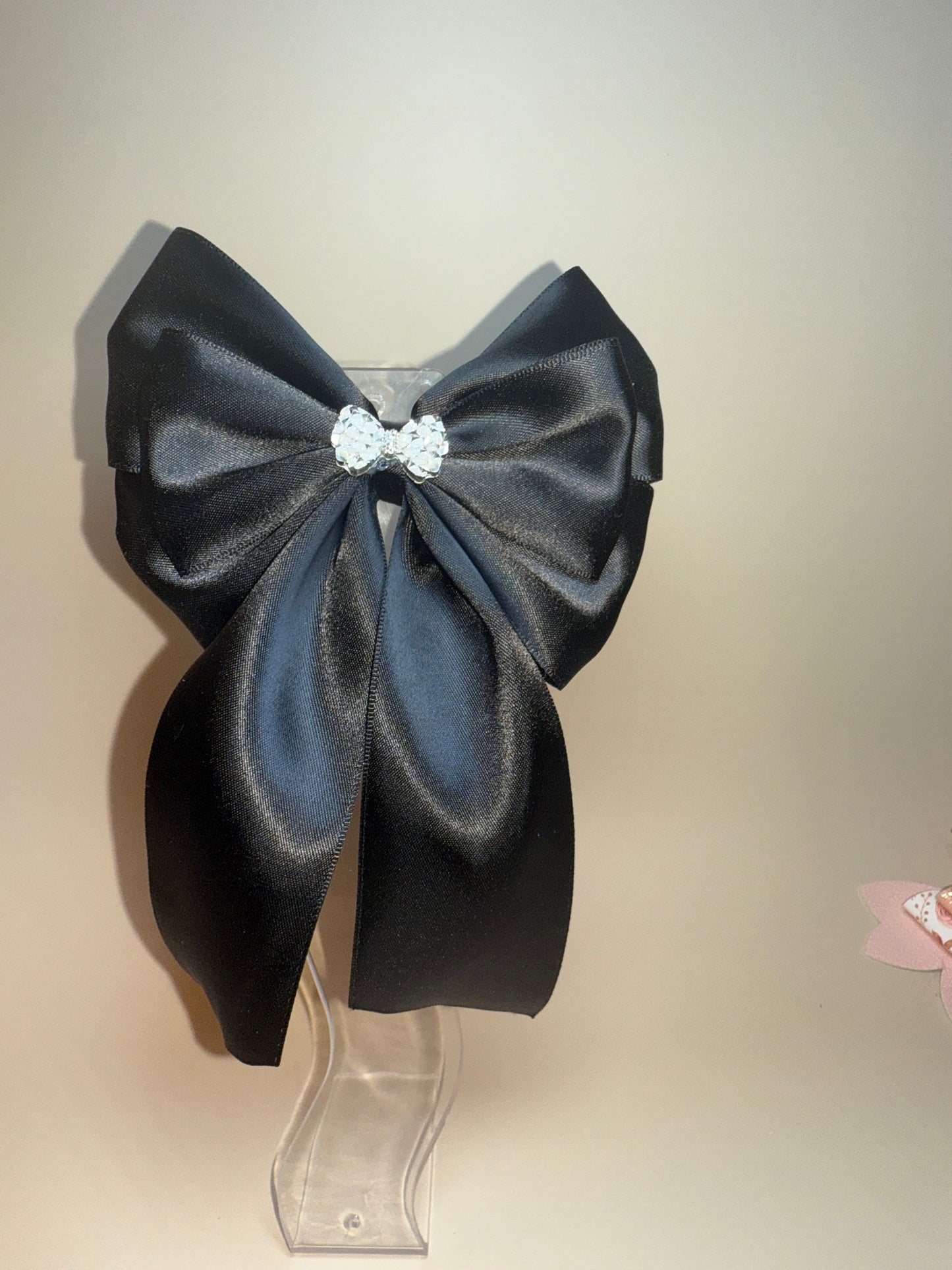 Sienna Bow – Luxury Black Satin Statement Hair Bow