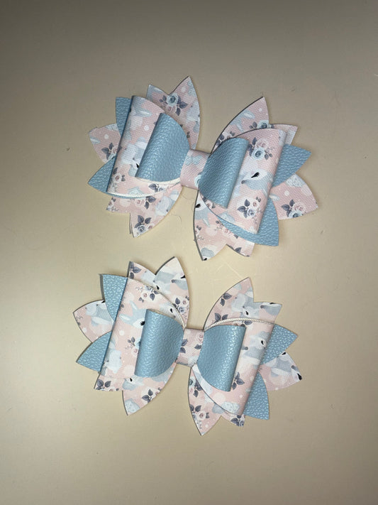 Bluebell Princess Bow – Blue & pink
