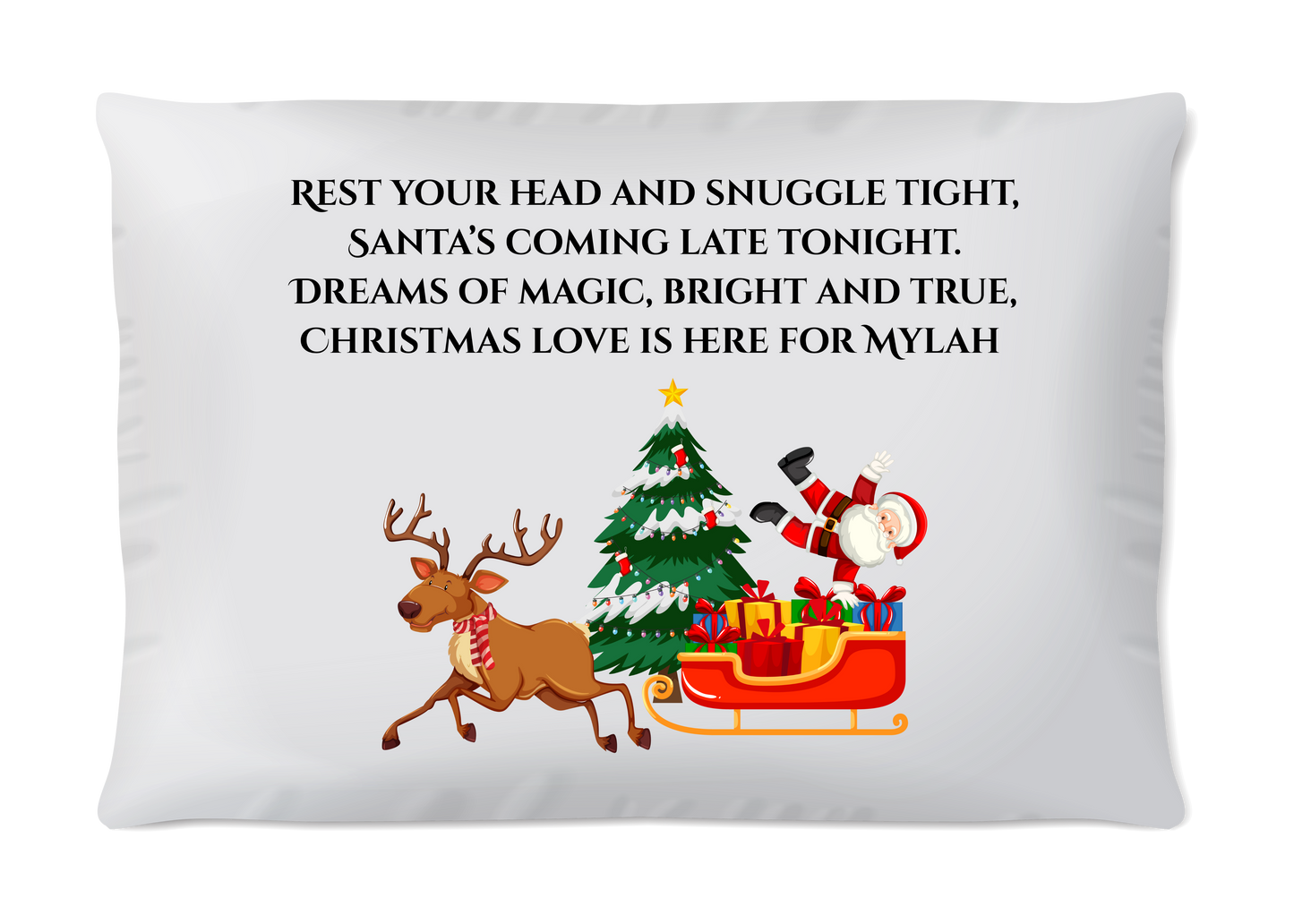 Personalised Santa Stop Here Pillowcase