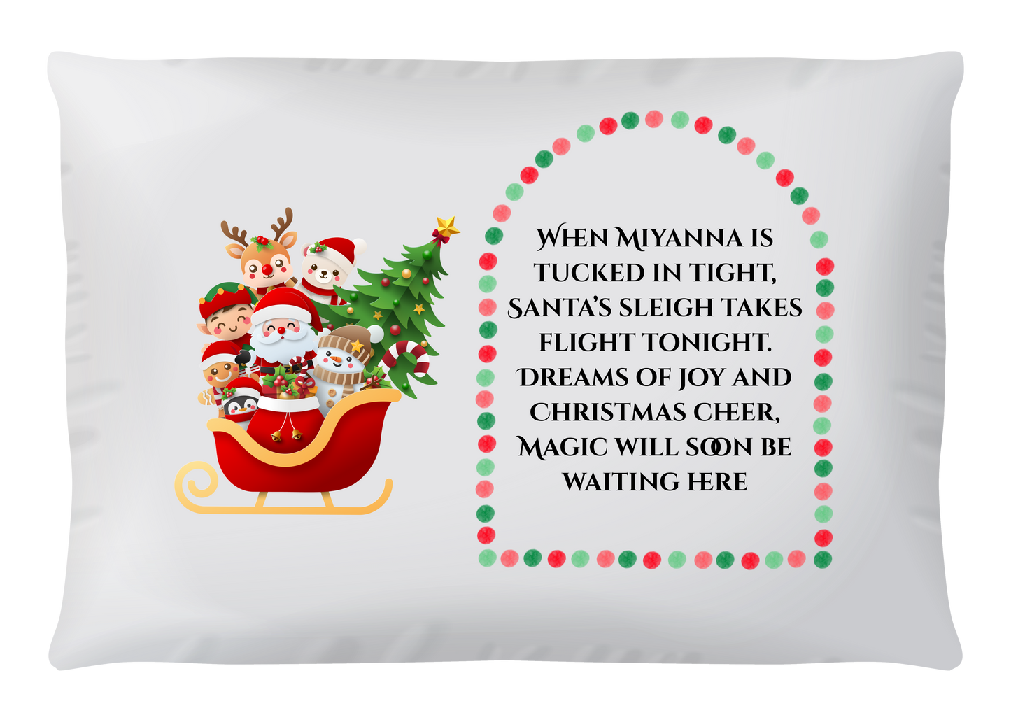 Personalised Santa Stop Here Pillowcase
