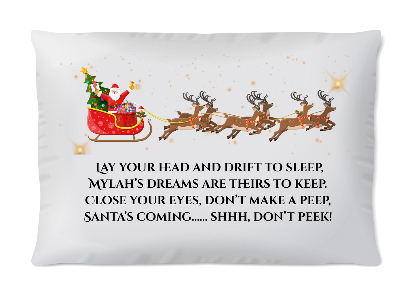 Personalised Santa Stop Here Pillowcase