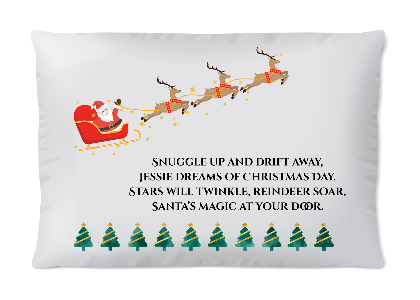 Personalised Santa Stop Here Pillowcase