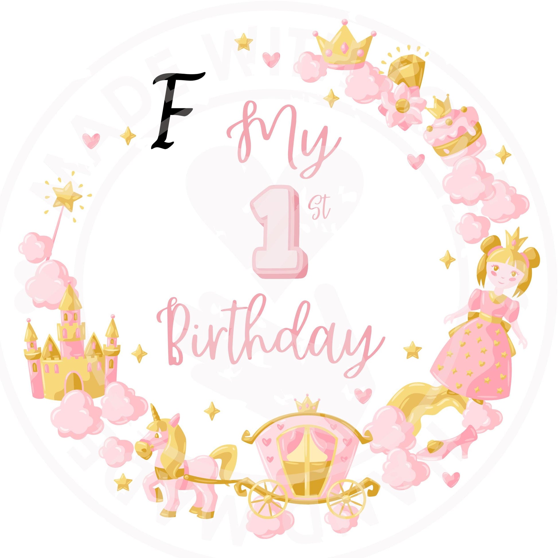 Personalized 1st Birthday DTF Iron-On Transfer: Teddy & Elephant Design