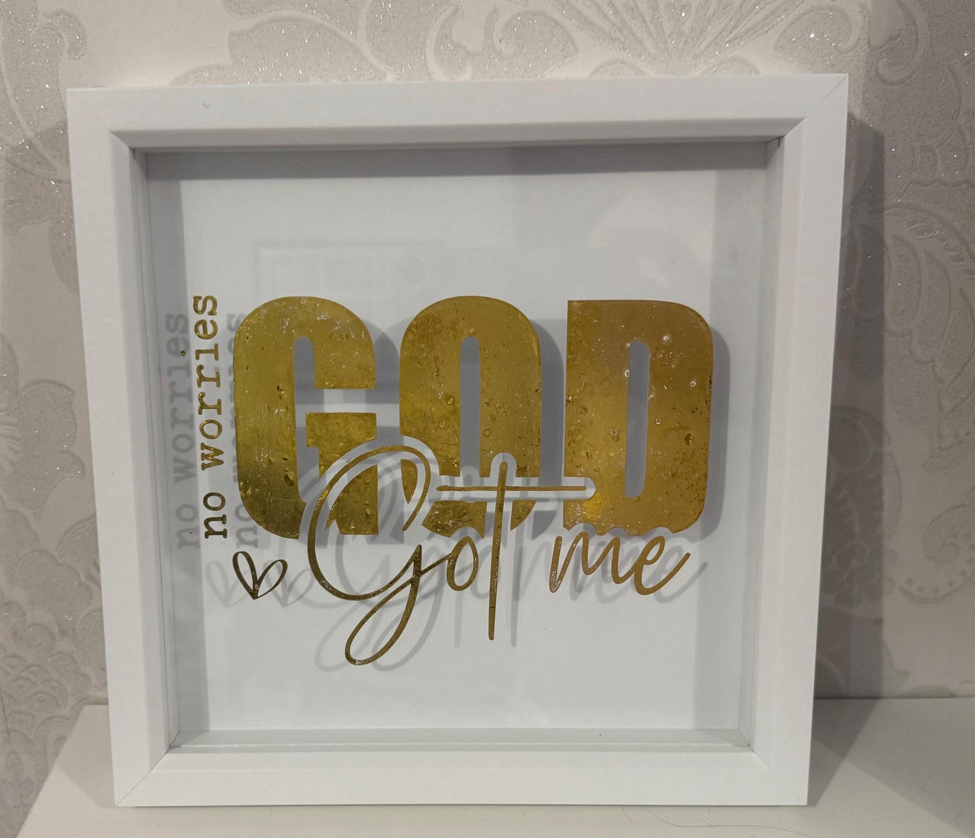 Gold Scripture Shadow Box Frame: Christian Inspirational Home Decor