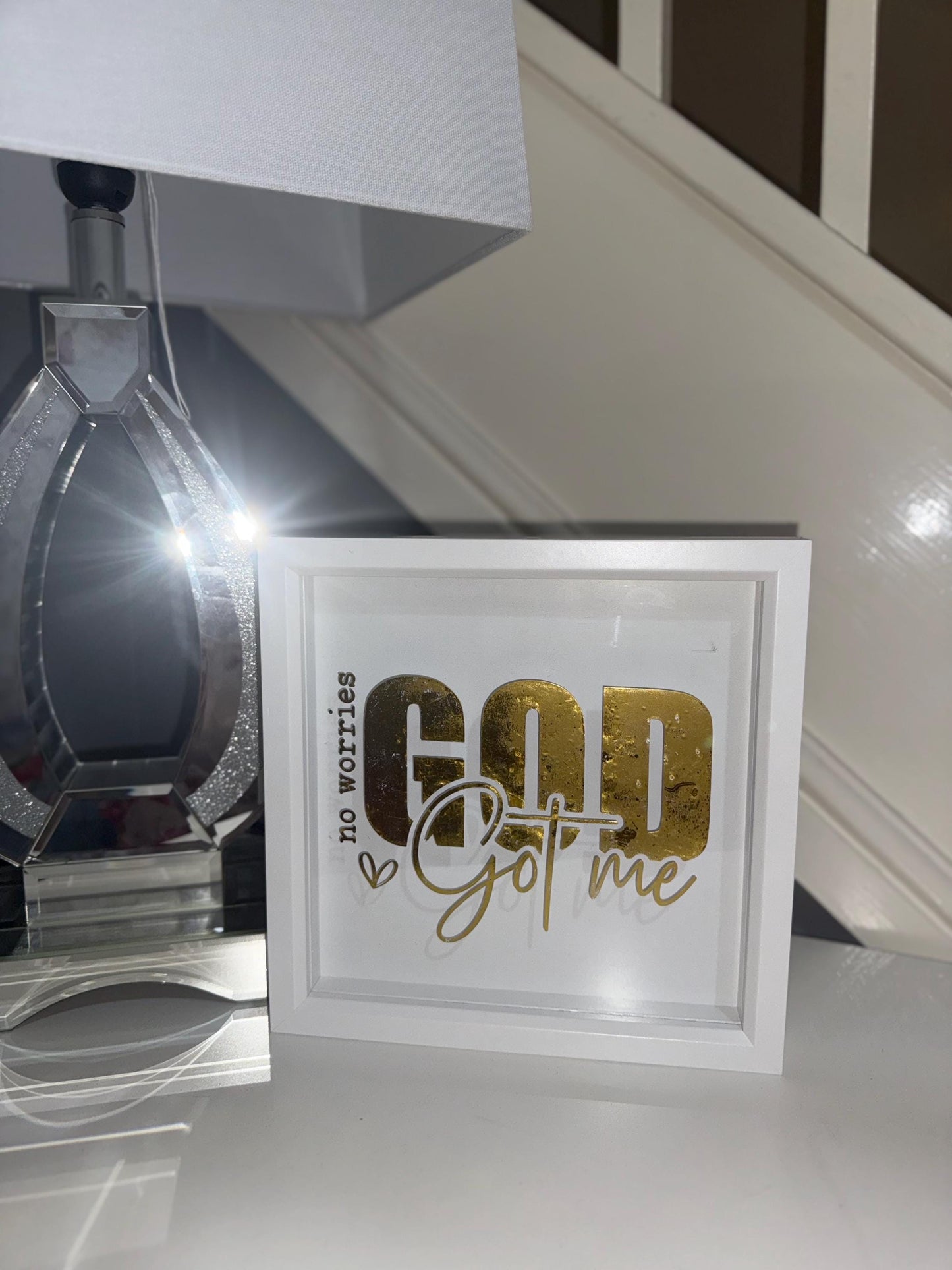Gold Scripture Shadow Box Frame: Christian Inspirational Home Decor