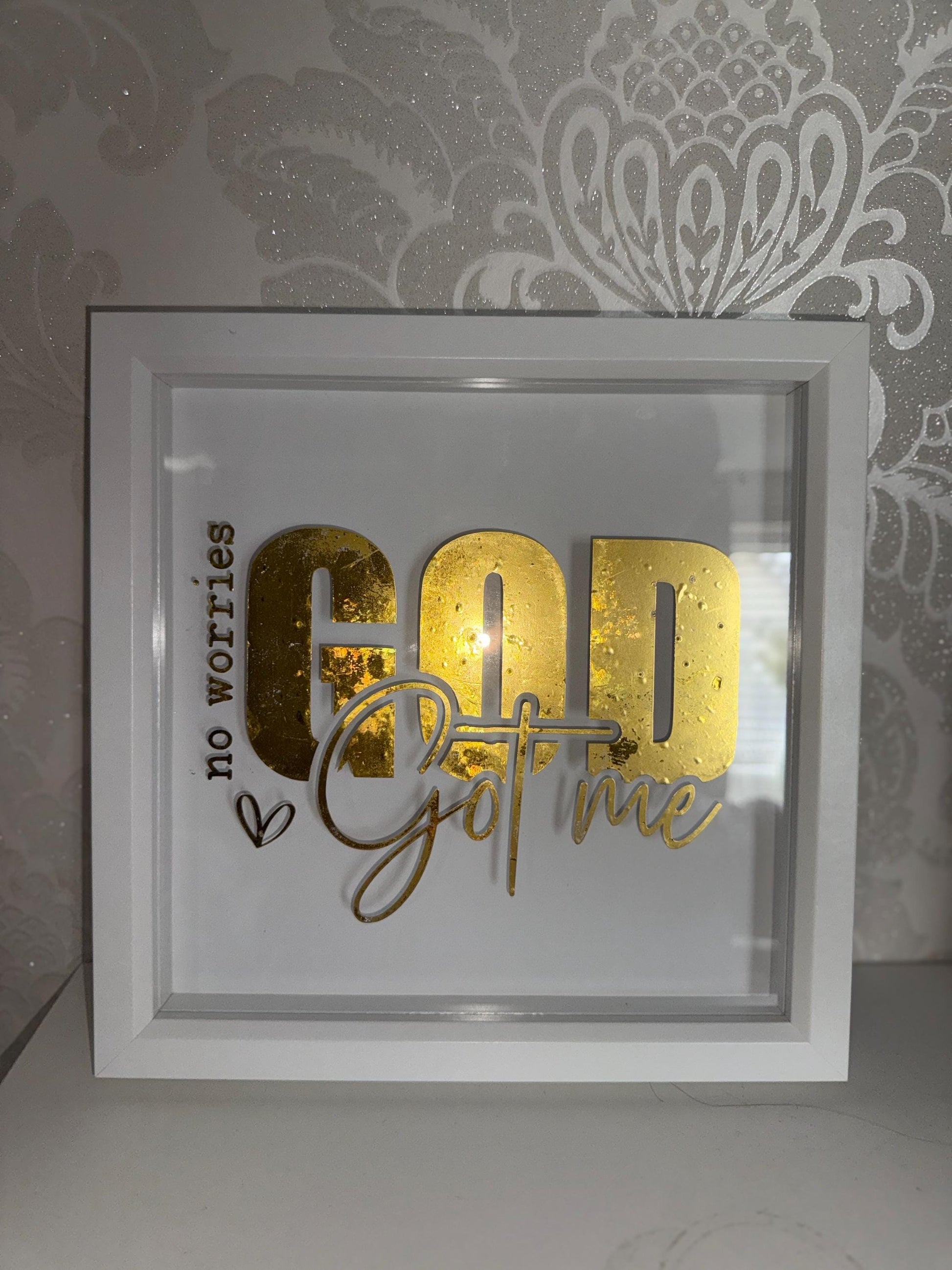 Gold Scripture Shadow Box Frame: Christian Inspirational Home Decor